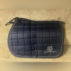equestrian fashion outfitters logo navy english all purpose saddle pad